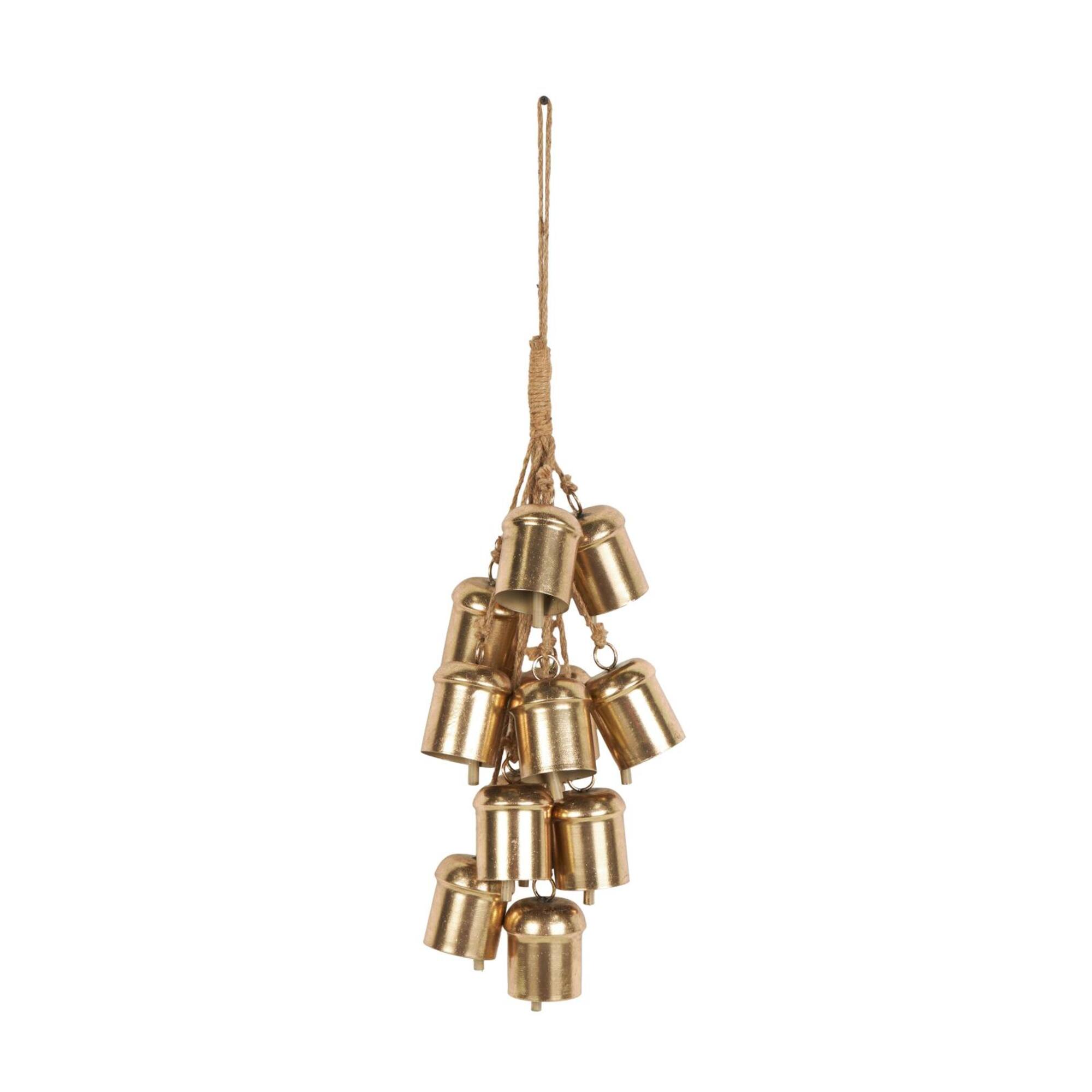 25" Gold Metal Cascading Cluster Decorative Bells